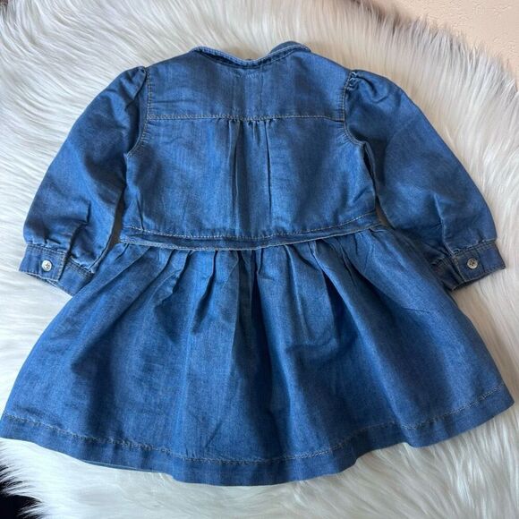 Levi’s Long Sleeve Button Down Denim Dress Size 6 Months - Picture 2 of 6